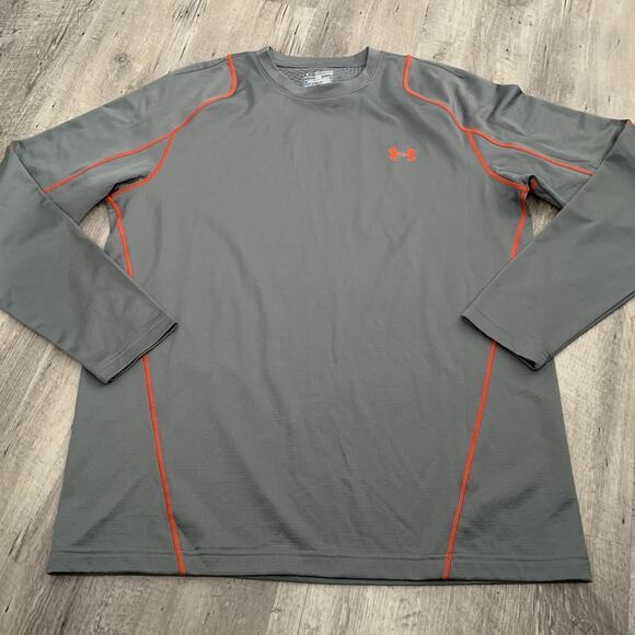 Under Armour Pullover Mens Sz 2XL ColdGear Infrared Grid T-Shirt Fitted 1248936 - Picture 1 of 6